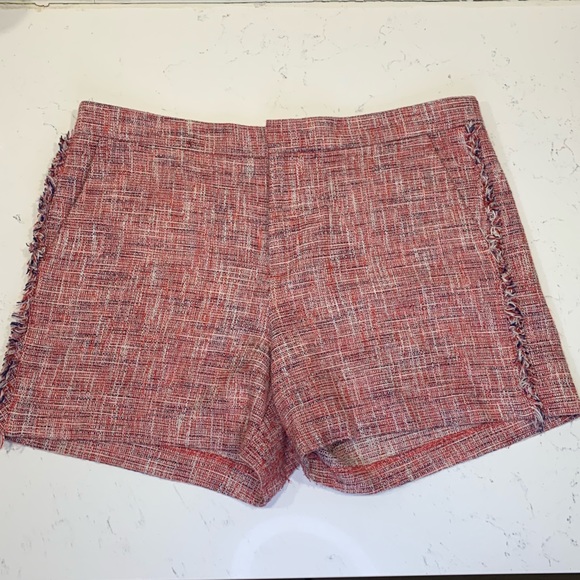 BANANA REPUBLIC Shorts Pink Red Size 12 Woven Fringe Pockets - Picture 3 of 11